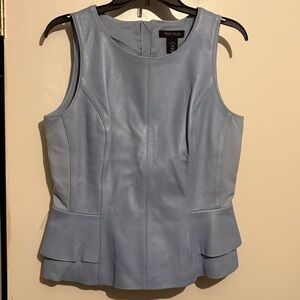 White House Black Market Peplum Leather Bodice Sleeveless Top 10
